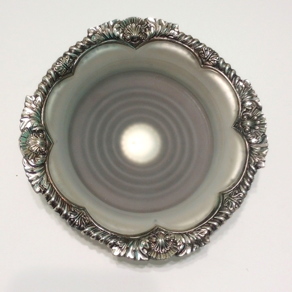 Vintage Wine Coaster-Rare Ancanthus EPM with Glass Insert - Picture 1 of 11